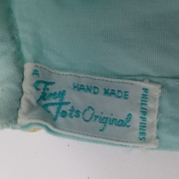 Vintage Baby Toddler Doll Child Pageant Green Dress Tiny Tots Smocked Buttons Bo - Picture 3 of 10